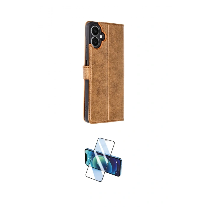 MARSİLYAN™- Galaxy A07 4G Kılıf Siluet Işık Serisi - Siyah 3D Antistatik Cam Ekran Koruyucu