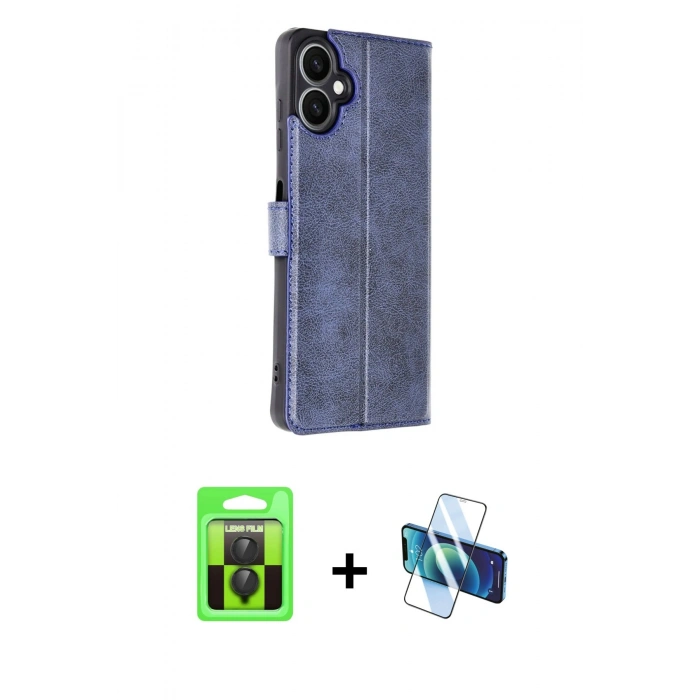 MARSİLYAN™- Galaxy A07 4G Kılıf Siluet Işık Serisi - Siyah 3D Antistatik Cam Ekran Koruyucu + Raze Metal Kamera Lens - SH