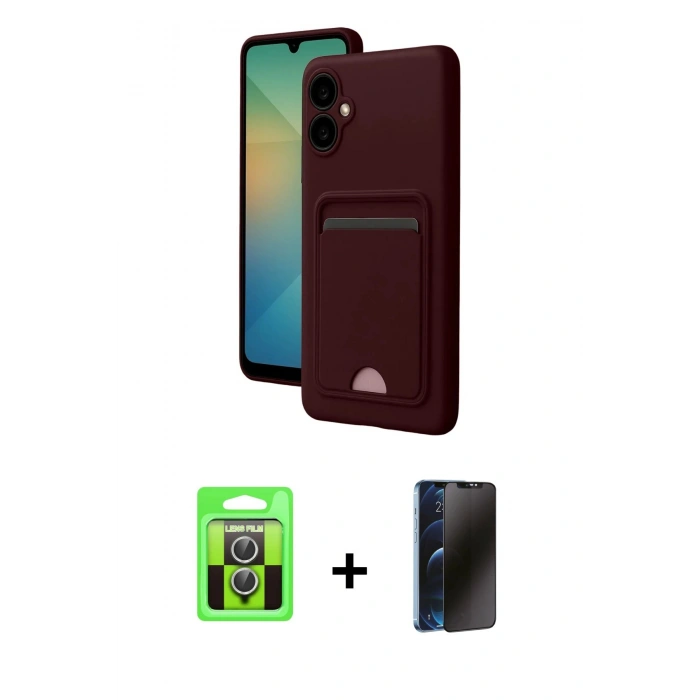 MARSİLYAN™- Galaxy A07 4G Kılıf Vadi Çizgi Prime - Siyah 3D Antistatik Hayalet Cam Ekran Koruyucu + Raze Metal Kamera Lens - GS