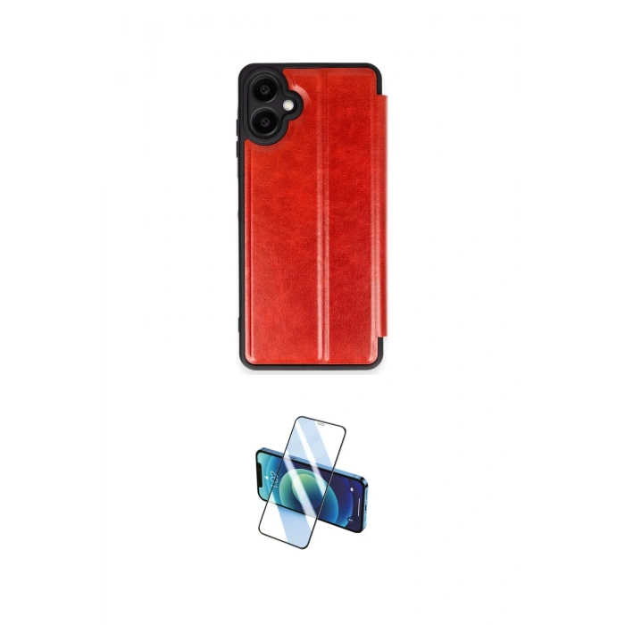MARSİLYAN™- Galaxy A07 4G Kılıf Zirve Yansıma Serisi - Siyah 3D Antistatik Cam Ekran Koruyucu