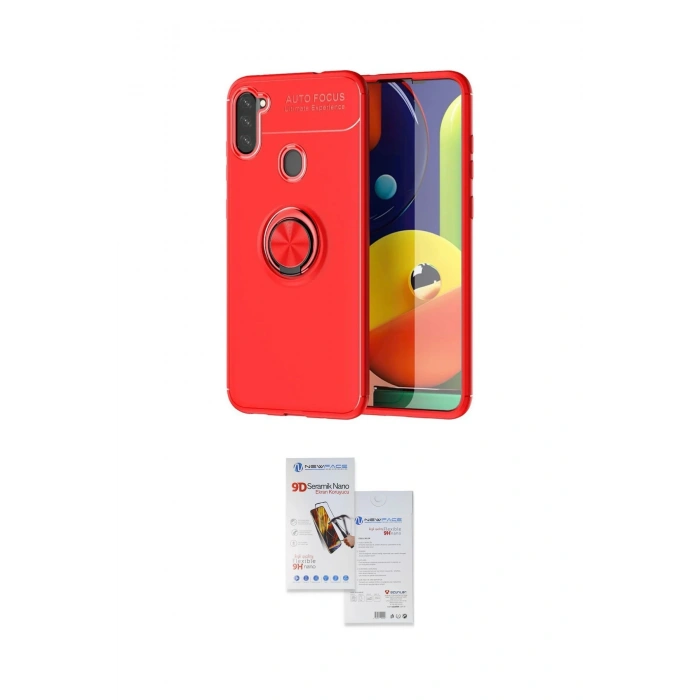MARSİLYAN™- Galaxy A11 Kılıf Yankı Form Prime - Siyah Seramik Nano Ekran Koruyucu