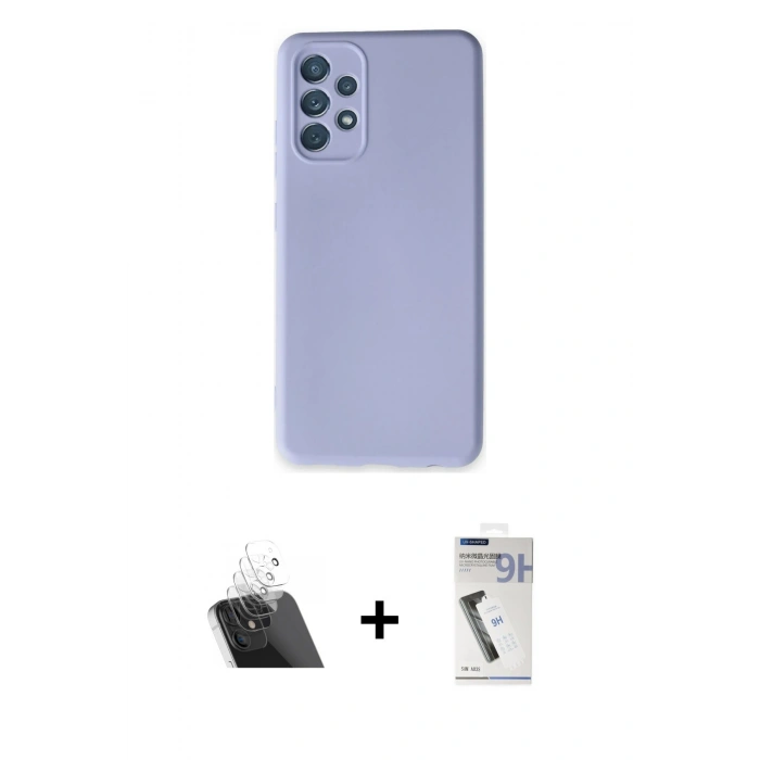 MARSİLYAN™- Galaxy A13 4G Kılıf Ahenk Serisi - Şeffaf Uv Polymer Nano Ekran Koruyucu + Kamera Lens Koruma Cam - SF