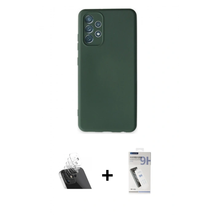 MARSİLYAN™- Galaxy A13 4G Kılıf Ahenk Serisi - Şeffaf Uv Polymer Nano Ekran Koruyucu + Kamera Lens Koruma Cam - SF