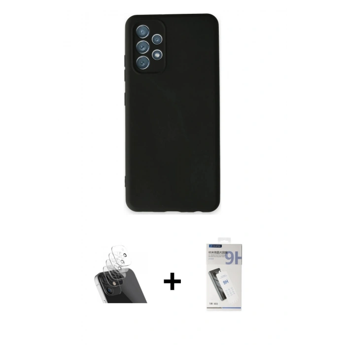 MARSİLYAN™- Galaxy A13 4G Kılıf Ahenk Serisi - Şeffaf Uv Polymer Nano Ekran Koruyucu + Kamera Lens Koruma Cam - SF