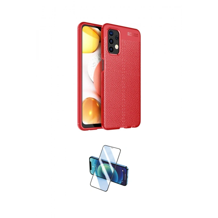 MARSİLYAN™- Galaxy A13 4G Kılıf Doruk Klasik Özel Seri - Siyah 3D Antistatik Cam Ekran Koruyucu