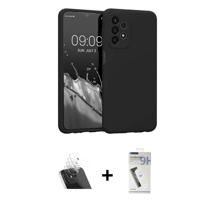 MARSİLYAN™- Galaxy A13 4G Kılıf Kozmos Yansıma Özel Seri - Şeffaf Uv Polymer Nano Ekran Koruyucu + Kamera Lens Koruma Cam - SF