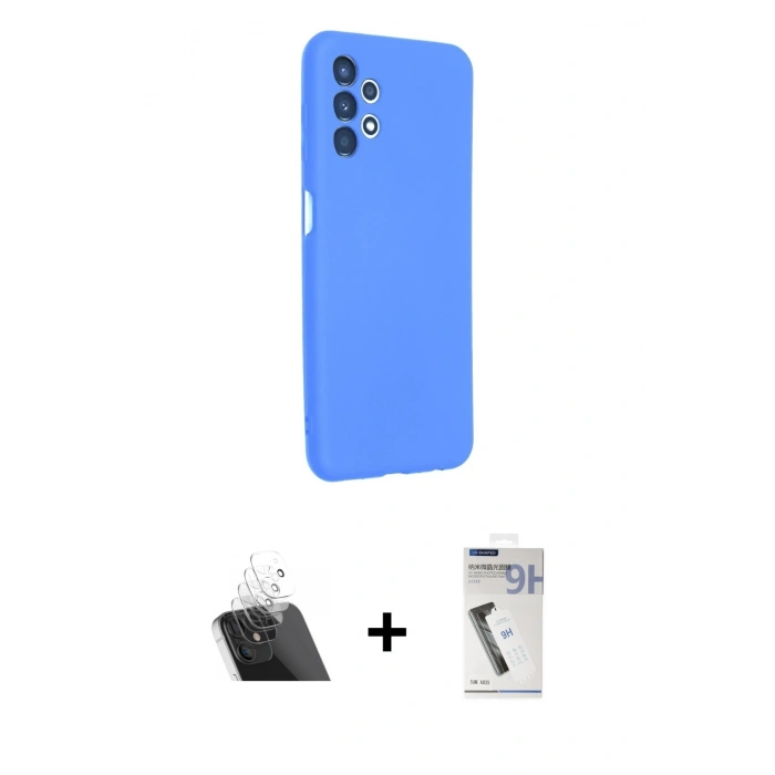 MARSİLYAN™- Galaxy A13 4G Kılıf Kozmos Yansıma Özel Seri - Şeffaf Uv Polymer Nano Ekran Koruyucu + Kamera Lens Koruma Cam - SF