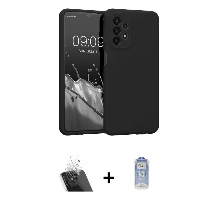 MARSİLYAN™- Galaxy A13 4G Kılıf Kozmos Yansıma Özel Seri - Siyah Joko Magic 5D Cam + Kamera Lens Koruma Cam - SF