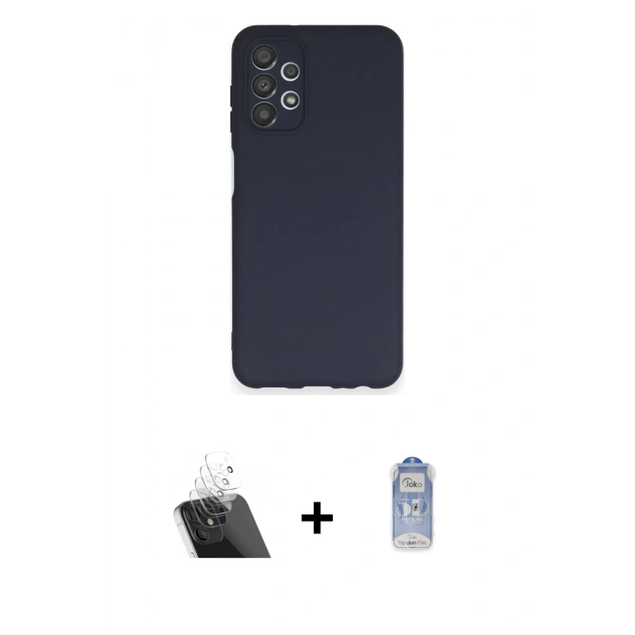 MARSİLYAN™- Galaxy A13 4G Kılıf Kozmos Yansıma Özel Seri - Siyah Joko Magic 5D Cam + Kamera Lens Koruma Cam - SF