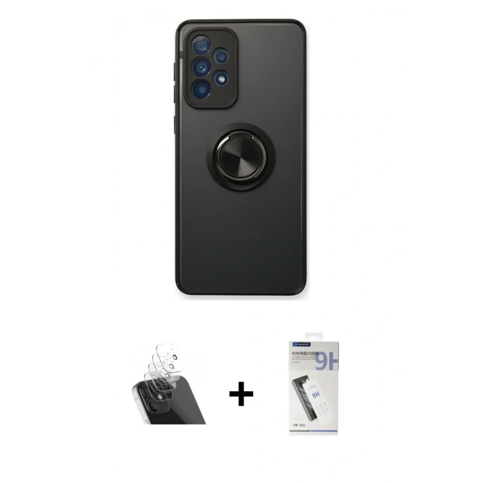 MARSİLYAN™- Galaxy A13 4G Kılıf Yörünge Çizgi - Şeffaf Uv Polymer Nano Ekran Koruyucu + Kamera Lens Koruma Cam - SF