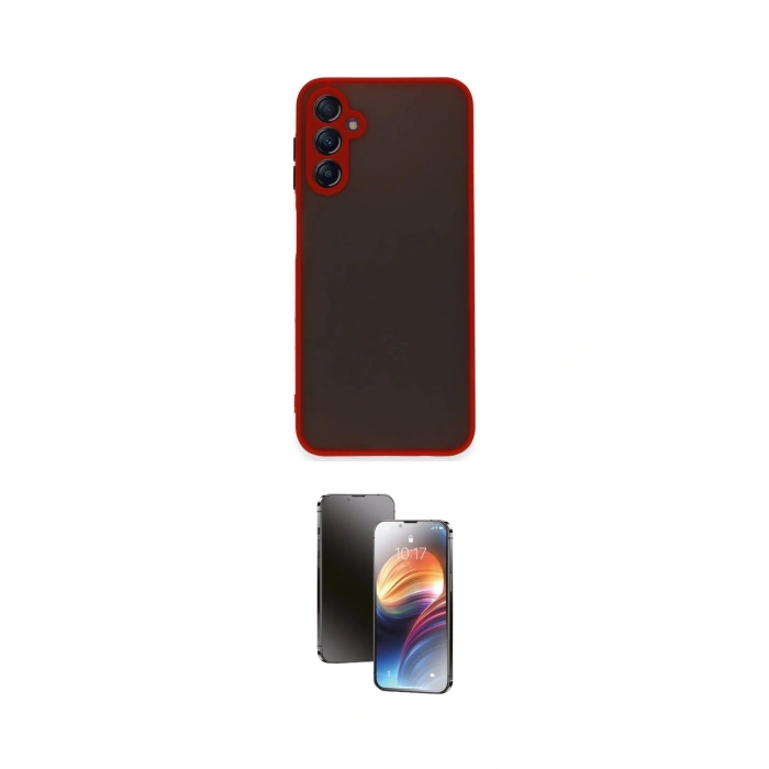 MARSİLYAN™- Galaxy A14 4G Kılıf Ahenk Çizgi Serisi - Siyah 3D Antistatik Mat Seramik Nano Ekran Koruyucu