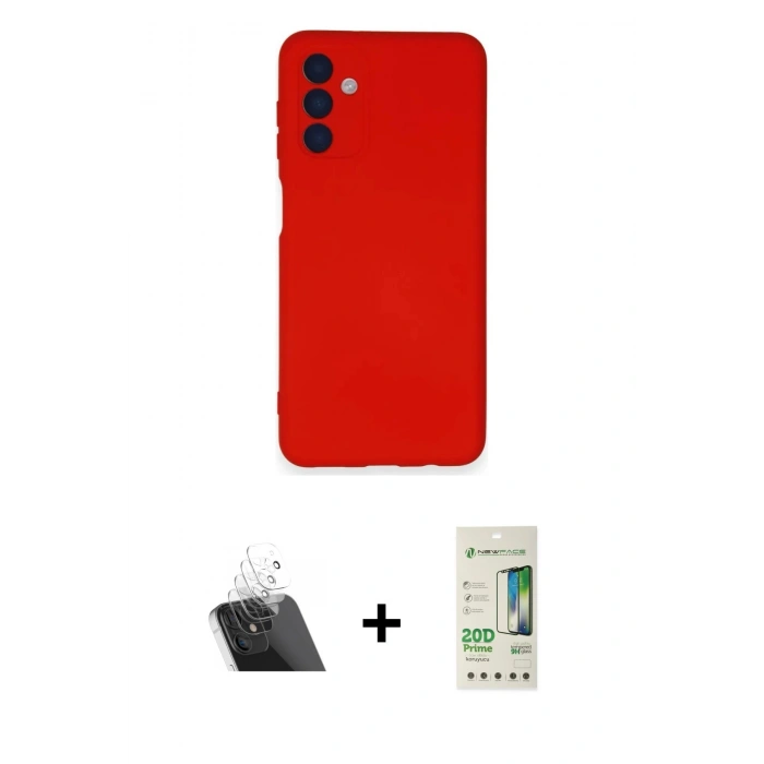 MARSİLYAN™- Galaxy A14 4G Kılıf Ahenk Serisi - Siyah 20D Premium Cam Ekran Koruyucu + Kamera Lens Koruma Cam - SF