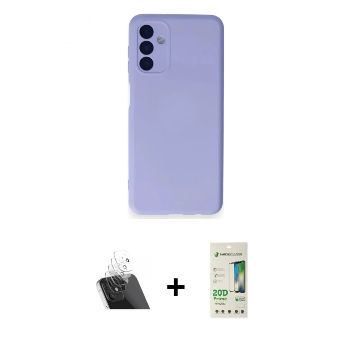 MARSİLYAN™- Galaxy A14 4G Kılıf Ahenk Serisi - Siyah 20D Premium Cam Ekran Koruyucu + Kamera Lens Koruma Cam - SF
