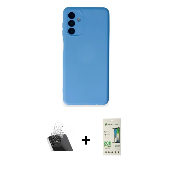 MARSİLYAN™- Galaxy A14 4G Kılıf Ahenk Serisi - Siyah 20D Premium Cam Ekran Koruyucu + Kamera Lens Koruma Cam - SF