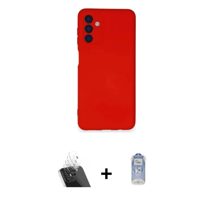 MARSİLYAN™- Galaxy A14 4G Kılıf Ahenk Serisi - Siyah Joko Magic 5D Cam + Kamera Lens Koruma Cam - SF