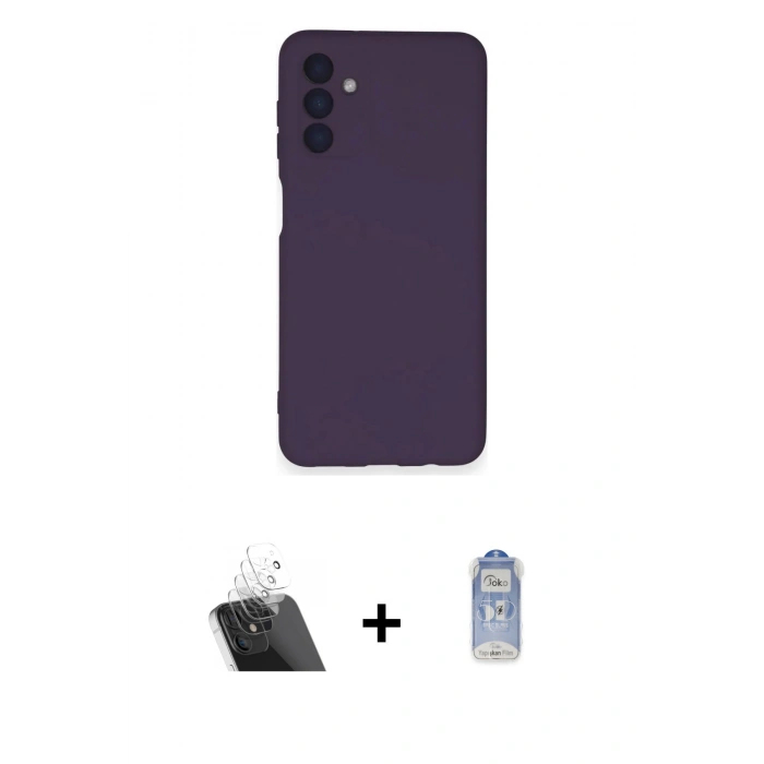 MARSİLYAN™- Galaxy A14 4G Kılıf Ahenk Serisi - Siyah Joko Magic 5D Cam + Kamera Lens Koruma Cam - SF