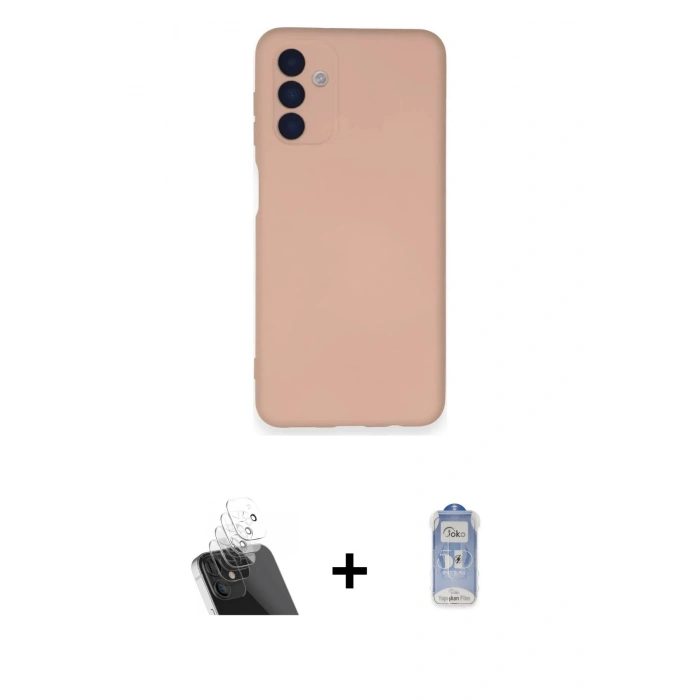 MARSİLYAN™- Galaxy A14 4G Kılıf Ahenk Serisi - Siyah Joko Magic 5D Cam + Kamera Lens Koruma Cam - SF