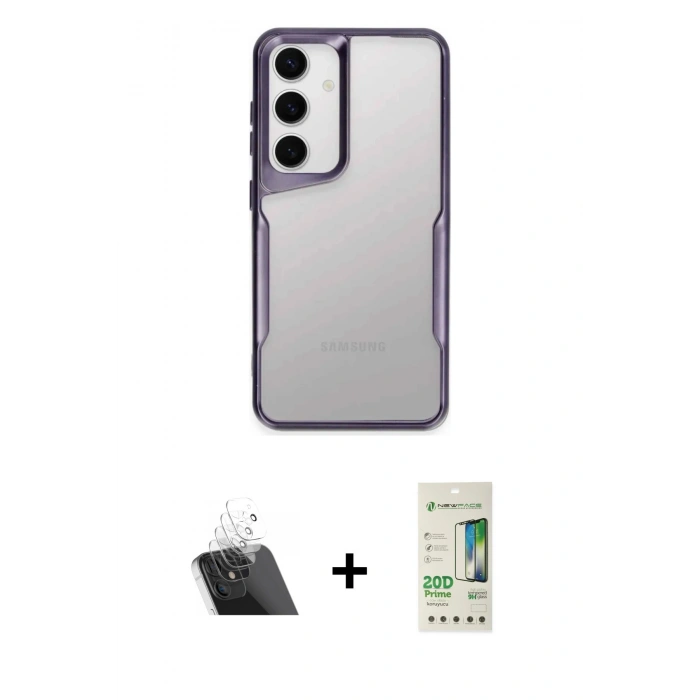 MARSİLYAN™- Galaxy A14 4G Kılıf Akış Çizgi Koleksiyonu - Siyah 20D Premium Cam Ekran Koruyucu + Kamera Lens Koruma Cam - SF