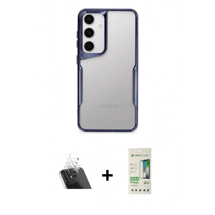 MARSİLYAN™- Galaxy A14 4G Kılıf Akış Çizgi Koleksiyonu - Siyah 20D Premium Cam Ekran Koruyucu + Kamera Lens Koruma Cam - SF