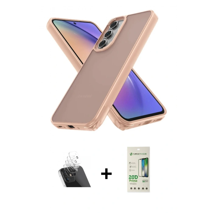 MARSİLYAN™- Galaxy A14 4G Kılıf Atlas Form - Siyah 20D Premium Cam Ekran Koruyucu + Kamera Lens Koruma Cam - SF