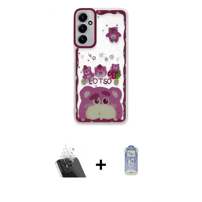 MARSİLYAN™- Galaxy A14 4G Kılıf Çekirdek Asil - Siyah Joko Magic 5D Cam + Kamera Lens Koruma Cam - SF