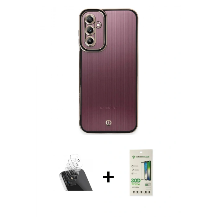 MARSİLYAN™- Galaxy A14 4G Kılıf Çekirdek Klasik Serisi - Siyah 20D Premium Cam Ekran Koruyucu + Kamera Lens Koruma Cam - SF