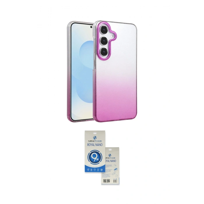 MARSİLYAN™- Galaxy A14 4G Kılıf Kıvılcım Minimal Özel Seri - Şeffaf Royal Nano Ekran Koruyucu
