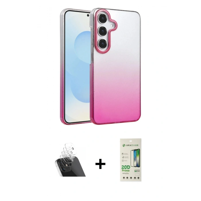 MARSİLYAN™- Galaxy A14 4G Kılıf Kıvılcım Minimal Özel Seri - Siyah 20D Premium Cam Ekran Koruyucu + Kamera Lens Koruma Cam - SF