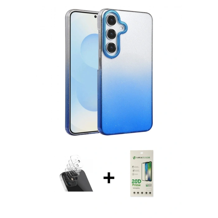 MARSİLYAN™- Galaxy A14 4G Kılıf Kıvılcım Minimal Özel Seri - Siyah 20D Premium Cam Ekran Koruyucu + Kamera Lens Koruma Cam - SF