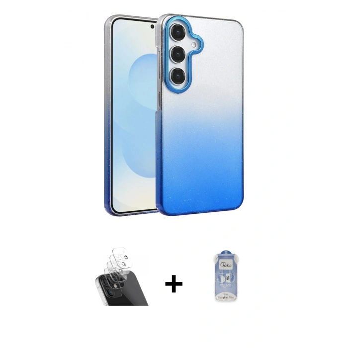 MARSİLYAN™- Galaxy A14 4G Kılıf Kıvılcım Minimal Özel Seri - Siyah Joko Magic 5D Cam + Kamera Lens Koruma Cam - SF