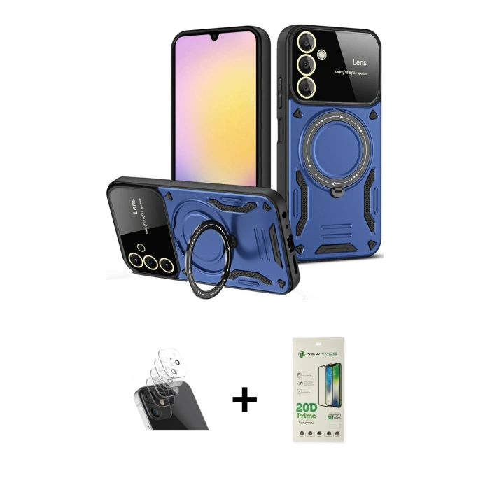 MARSİLYAN™- Galaxy A14 4G Kılıf Kıvılcım Modern Serisi - Siyah 20D Premium Cam Ekran Koruyucu + Kamera Lens Koruma Cam - SF