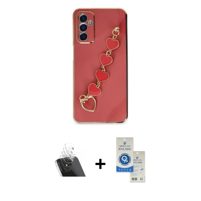 MARSİLYAN™- Galaxy A14 4G Kılıf Nova Işık Prime - Şeffaf Royal Nano Ekran Koruyucu + Kamera Lens Koruma Cam - SF