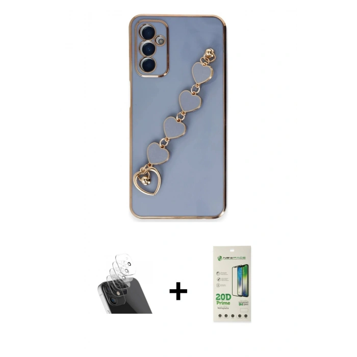 MARSİLYAN™- Galaxy A14 4G Kılıf Nova Işık Prime - Siyah 20D Premium Cam Ekran Koruyucu + Kamera Lens Koruma Cam - SF