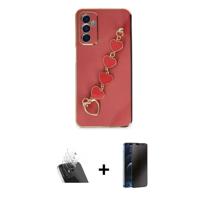 MARSİLYAN™- Galaxy A14 4G Kılıf Nova Işık Prime - Siyah 3D Antistatik Hayalet Cam Ekran Koruyucu + Kamera Lens Koruma Cam - SF