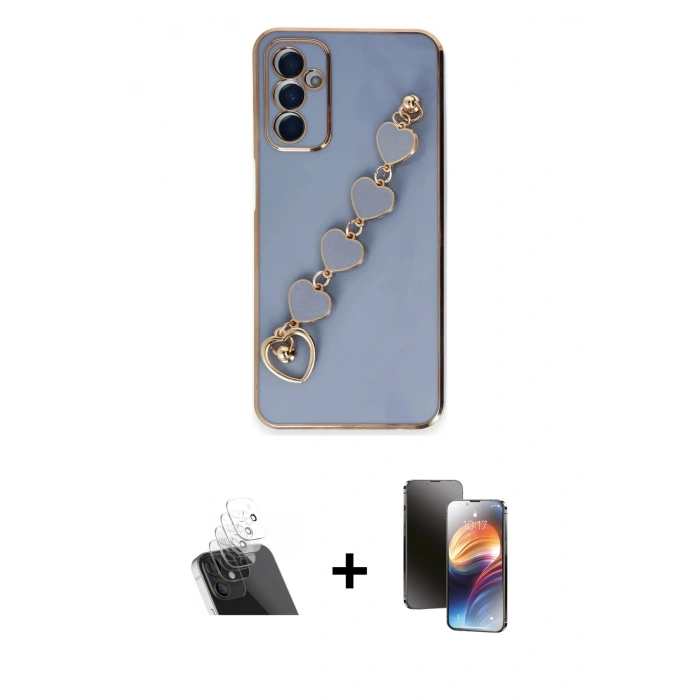 MARSİLYAN™- Galaxy A14 4G Kılıf Nova Işık Prime - Siyah 3D Antistatik Mat Seramik Nano Ekran Koruyucu + Kamera Lens Koruma Cam - SF