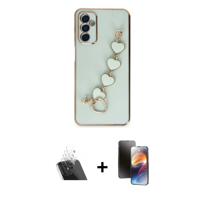 MARSİLYAN™- Galaxy A14 4G Kılıf Nova Işık Prime - Siyah 3D Antistatik Mat Seramik Nano Ekran Koruyucu + Kamera Lens Koruma Cam - SF