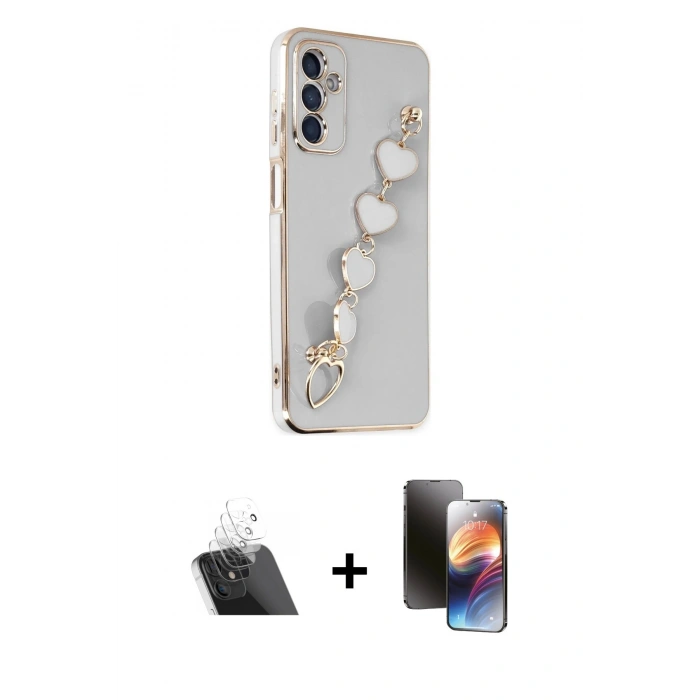 MARSİLYAN™- Galaxy A14 4G Kılıf Nova Işık Prime - Siyah 3D Antistatik Mat Seramik Nano Ekran Koruyucu + Kamera Lens Koruma Cam - SF