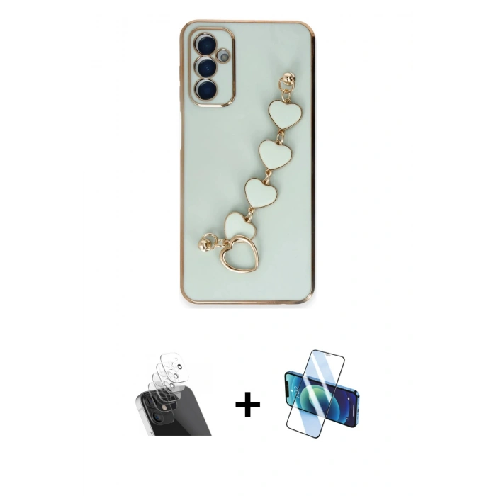 MARSİLYAN™- Galaxy A14 4G Kılıf Nova Işık Prime - Siyah 3D Antistatik Seramik Nano Ekran Koruyucu + Kamera Lens Koruma Cam - SF