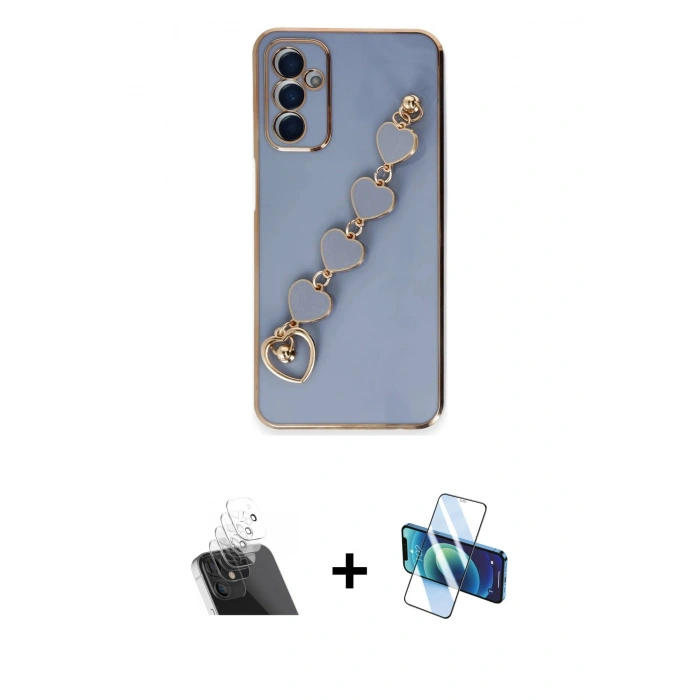MARSİLYAN™- Galaxy A14 4G Kılıf Nova Işık Prime - Siyah 3D Antistatik Seramik Nano Ekran Koruyucu + Kamera Lens Koruma Cam - SF