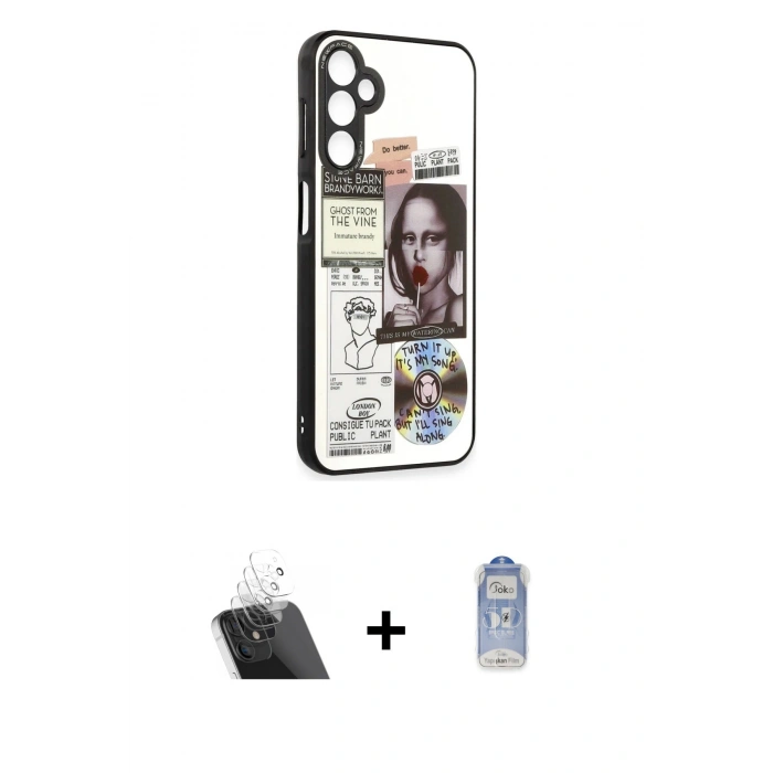 MARSİLYAN™- Galaxy A14 4G Kılıf Odak Klasik Serisi - Siyah Joko Magic 5D Cam + Kamera Lens Koruma Cam - SF