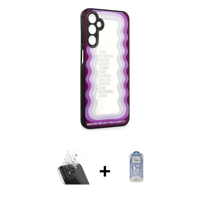 MARSİLYAN™- Galaxy A14 4G Kılıf Odak Klasik Serisi - Siyah Joko Magic 5D Cam + Kamera Lens Koruma Cam - SF