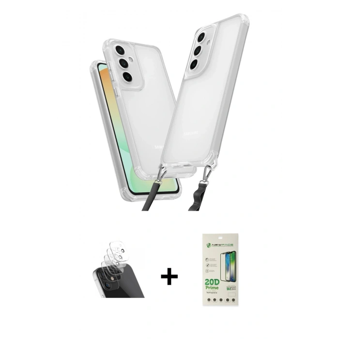 MARSİLYAN™- Galaxy A14 4G Kılıf Ufuk Klasik - Siyah 20D Premium Cam Ekran Koruyucu + Kamera Lens Koruma Cam - SF