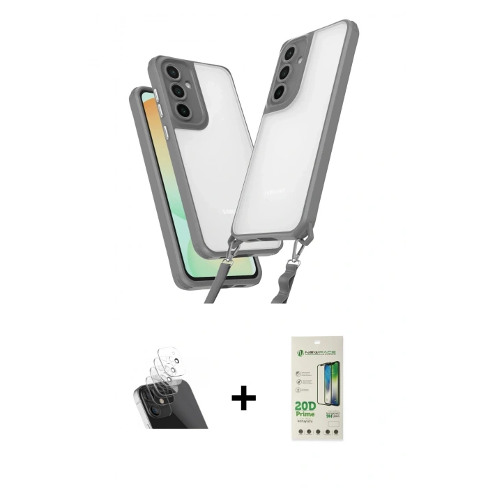 MARSİLYAN™- Galaxy A14 4G Kılıf Ufuk Klasik - Siyah 20D Premium Cam Ekran Koruyucu + Kamera Lens Koruma Cam - SF
