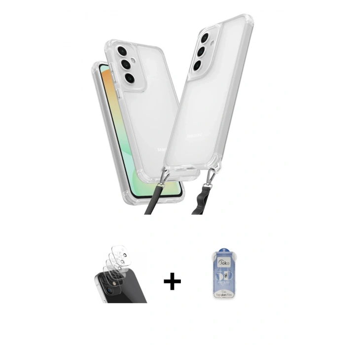 MARSİLYAN™- Galaxy A14 4G Kılıf Ufuk Klasik - Siyah Joko Magic 5D Cam + Kamera Lens Koruma Cam - SF