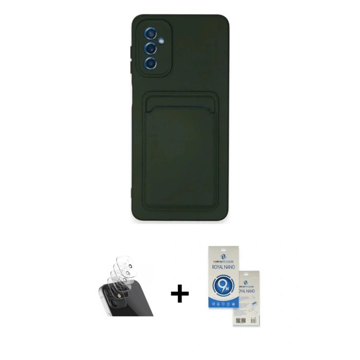 MARSİLYAN™- Galaxy A14 4G Kılıf Vadi Çizgi Prime - Şeffaf Royal Nano Ekran Koruyucu + Kamera Lens Koruma Cam - SF
