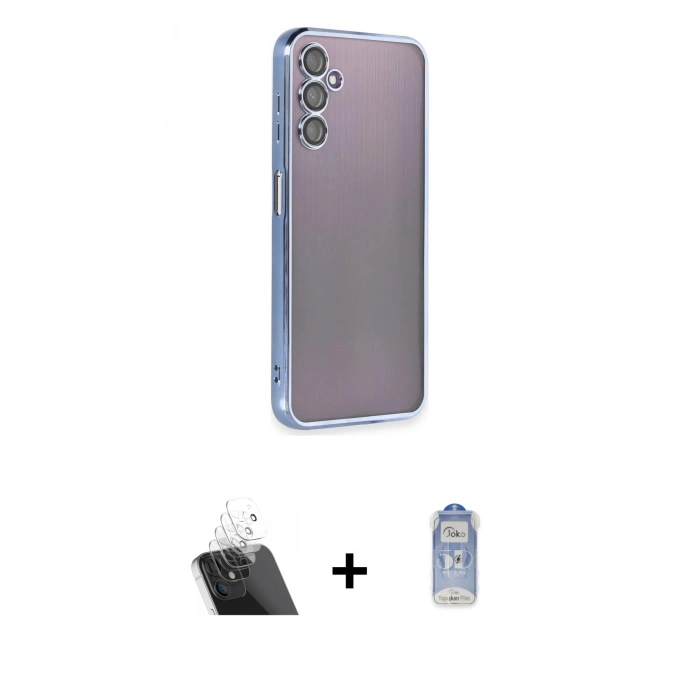 MARSİLYAN™- Galaxy A14 4G Kılıf Vadi Minimal - Siyah Joko Magic 5D Cam + Kamera Lens Koruma Cam - SF