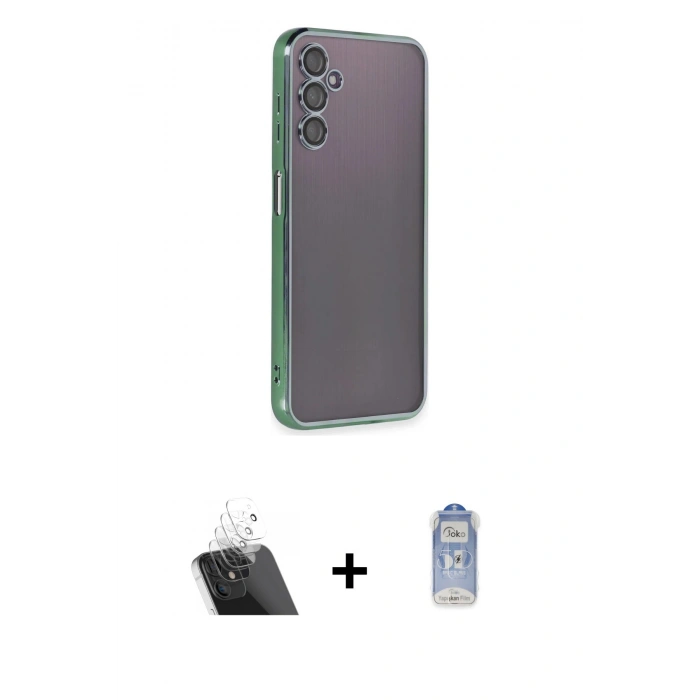 MARSİLYAN™- Galaxy A14 4G Kılıf Vadi Minimal - Siyah Joko Magic 5D Cam + Kamera Lens Koruma Cam - SF