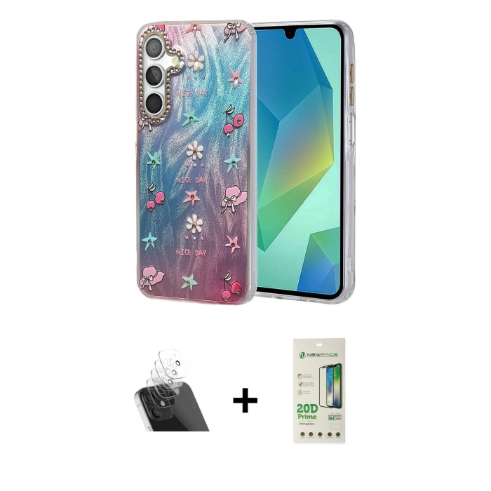 MARSİLYAN™- Galaxy A14 4G Kılıf Zirve Modern Prime - Siyah 20D Premium Cam Ekran Koruyucu + Kamera Lens Koruma Cam - SF