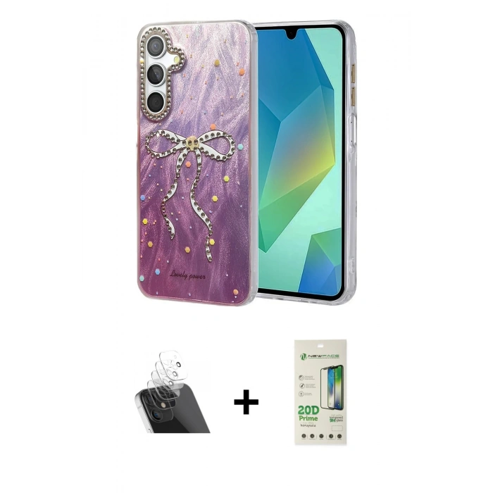 MARSİLYAN™- Galaxy A14 4G Kılıf Zirve Modern Prime - Siyah 20D Premium Cam Ekran Koruyucu + Kamera Lens Koruma Cam - SF