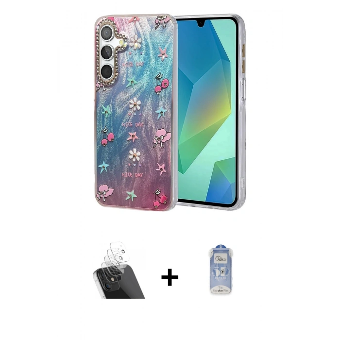 MARSİLYAN™- Galaxy A14 4G Kılıf Zirve Modern Prime - Siyah Joko Magic 5D Cam + Kamera Lens Koruma Cam - SF